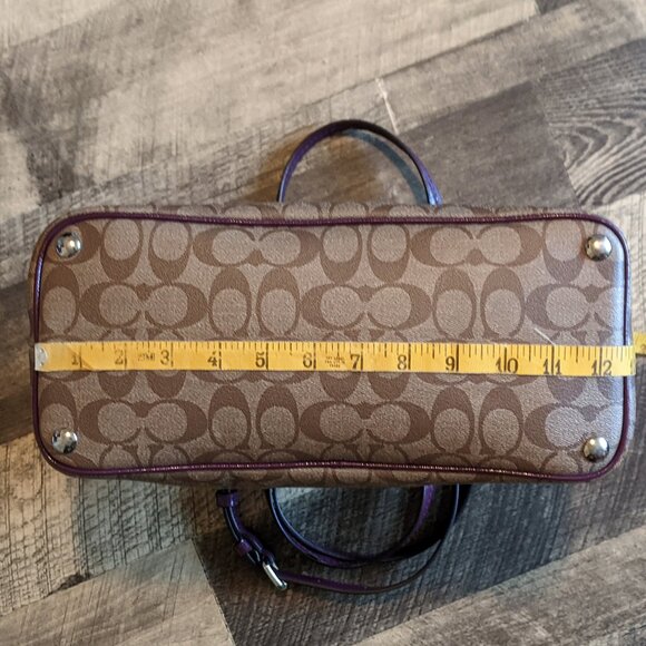 Coach Signature Cora Peyton Dome Satchel Bag Crossbody - Picture 9 of 11